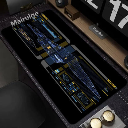 Starship Blueprint Pad Desk Pad Mouse Pad Gamer Computer Cabinet Star Trek Game Office Accessories Keyboard Anime Extended Large