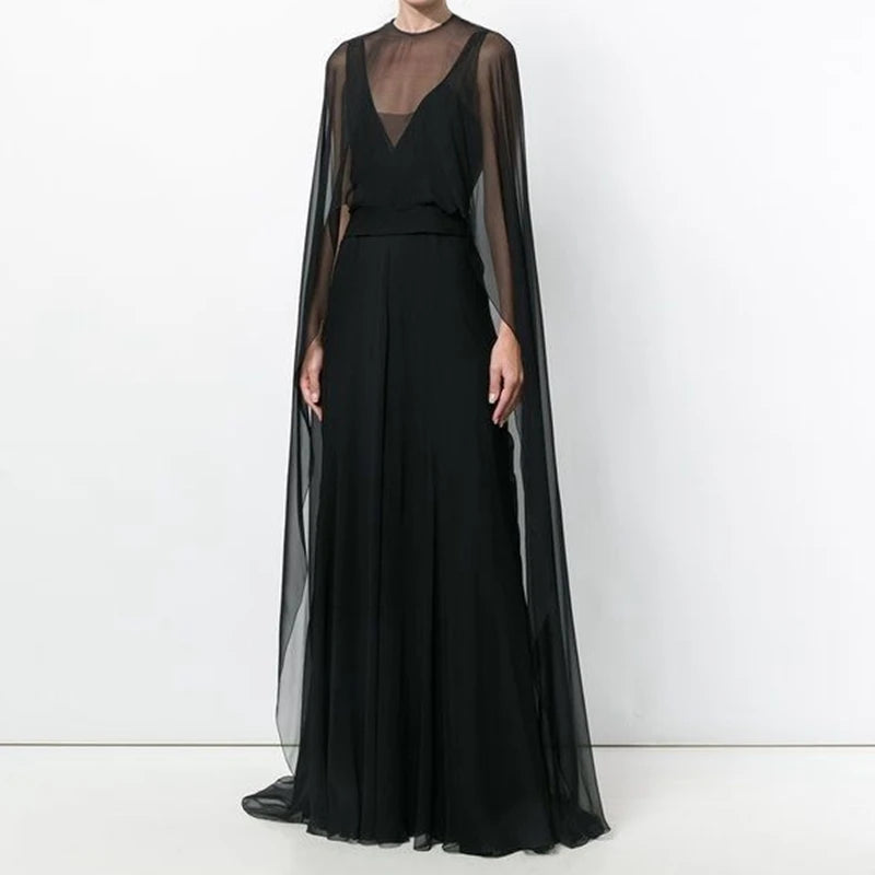 Elegant Fashion Mesh Sheer Poncho Top Women Chiffon Shawl Cape Capelets for Evening Dress Shawl Wraps Cover Up Wedding Party