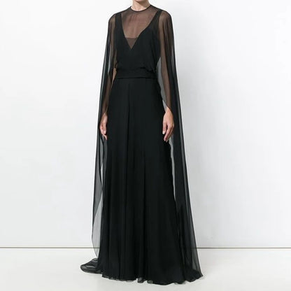 Elegant Fashion Mesh Sheer Poncho Top Women Chiffon Shawl Cape Capelets for Evening Dress Shawl Wraps Cover Up Wedding Party