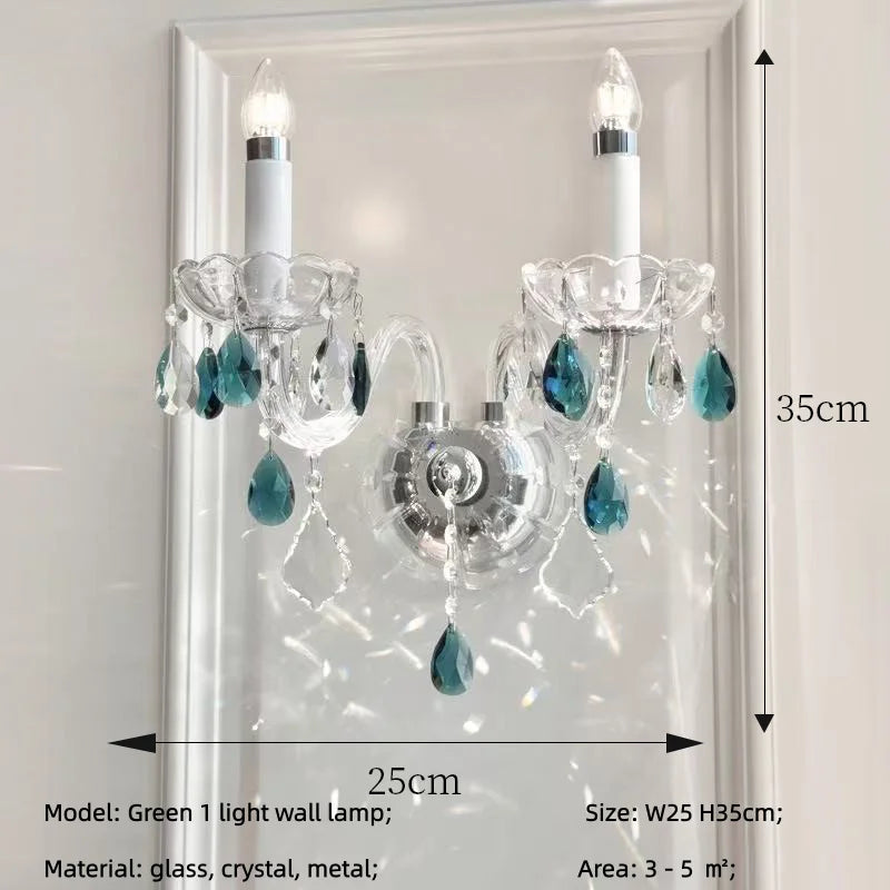 French Romantic Crysatl Candle Chandelier Luxury Glass Pink E14 Pendant Lights Living Room Art Decor Led Lamparas Bedroom Lamp