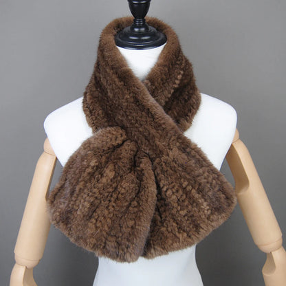 Fashion Women Winter Real Mink Fur Scarf Lady Warm Soft Genuine Mink Fur Scarf Shawl Fashion Luxury 100% Natural Mink Fur Scarfs