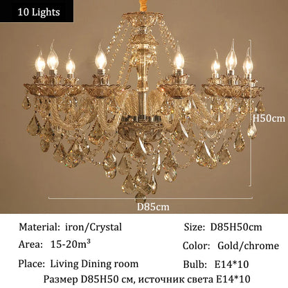 Luxury Living Room Decorate LED Ceiling Pendant Lights Indoor Hanging Lights Fixture Home Crystal Chandeliers Villa Lighting