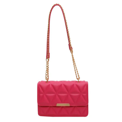 Women's Simple Texture Rhombus Embroidery Pleated Handbag 2025 Autumn New Temperament Single Shoulder Crossbody Bag