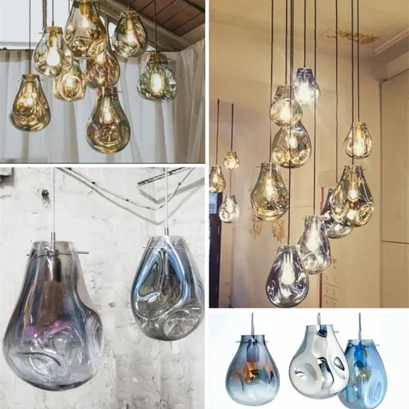 2026 Nordic Pocket Glass Chandelier Table Dining Kitchen Island Pendant Lights Minimalist Decor Lighting Suspension Design Fixtu