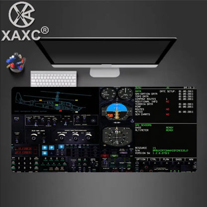 Rolling in the Sky: Professional Helicopter Cockpit Mouse Pad - XXL Gaming Desk Mat for Flight Simulator & Office XAXC