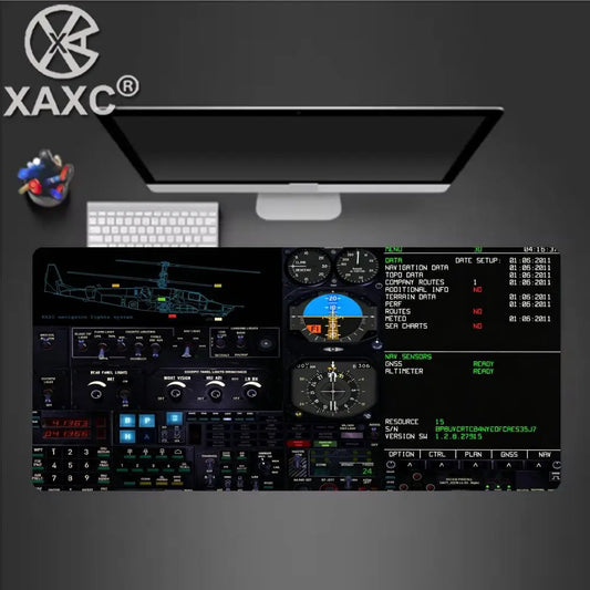 Rolling in the Sky: Professional Helicopter Cockpit Mouse Pad - XXL Gaming Desk Mat for Flight Simulator & Office XAXC