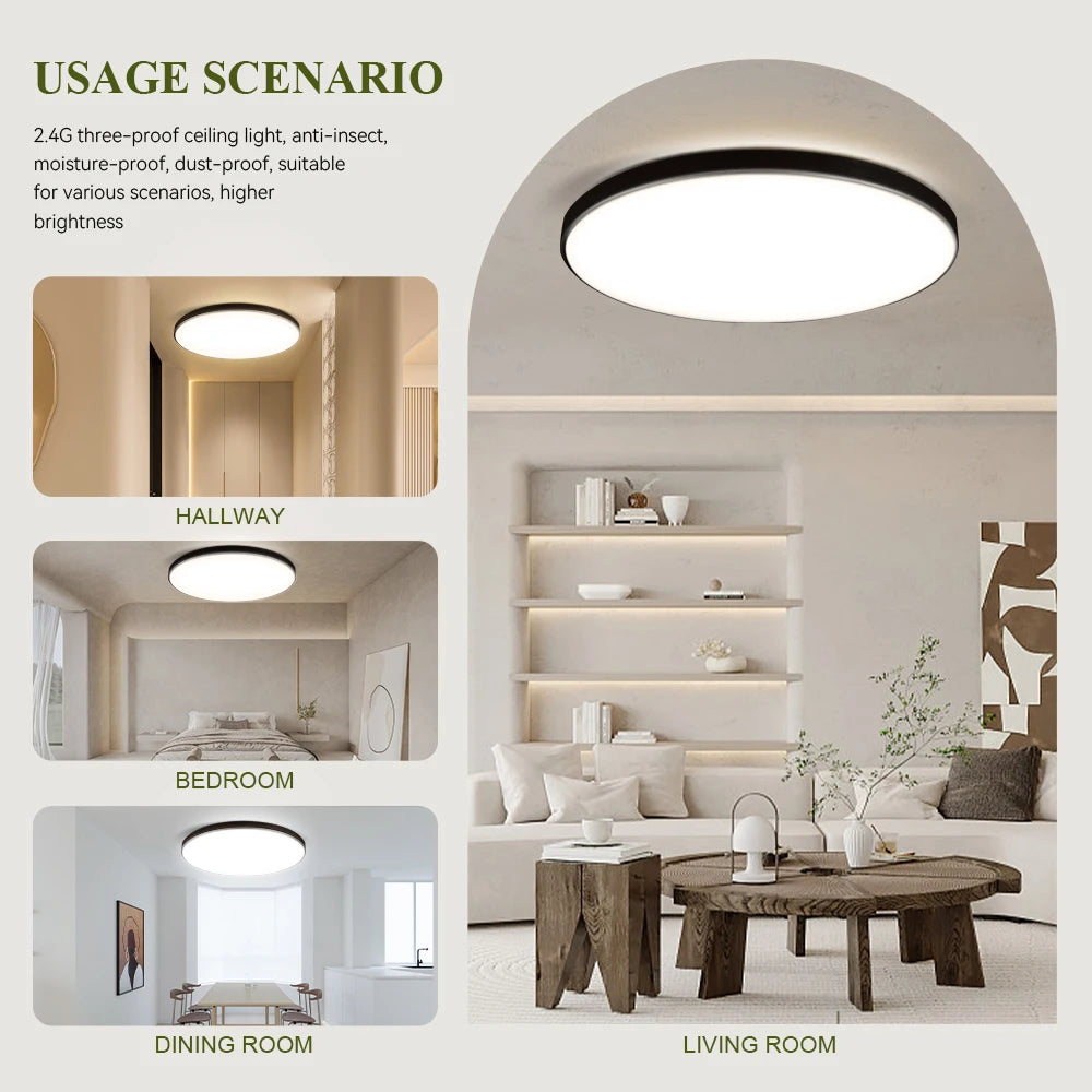LED Ceiling Lamp 15W~50W Kitchen Light Fixture Bedroom Corridor Lustre Plat Led Lights Living Room Decor 220V Ceiling Chandelier