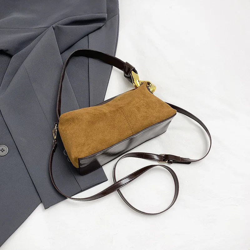 New Matte Suede Women's Shoulder Bag For Gift, Ladies Fashion Handbags Crossbody Bags For Daily Used