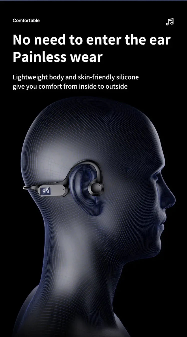 Original Bosete X7 Bone Conduction Wireless Headphones Bluetooth 5.3 Waterproof Ear Hook Sports Running Earphones With Mic