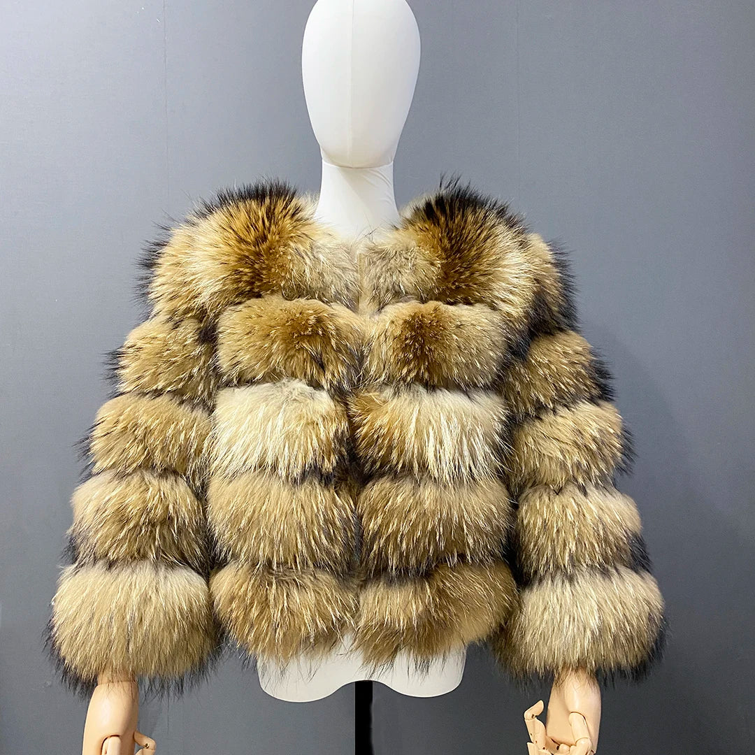 Women's Fur Coat Fox Fur Jackets for Women Clothing Natural Real Fox Fur Jacket Coats for Women Fur Jacket in Promotion