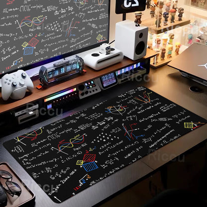 Black Mousepad E=mc2 Formula Science Mouse Pad Math Desk Pad Extended PC Keyboard Mats Large XXL Gamer Mousepad Desk accessories