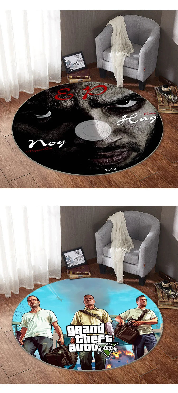 Game CD Rug Round Mat Circle Carpet Bath Mat Black Mat Home Decoration Rugs for Kitchen Carpets for Living Room custom carpet
