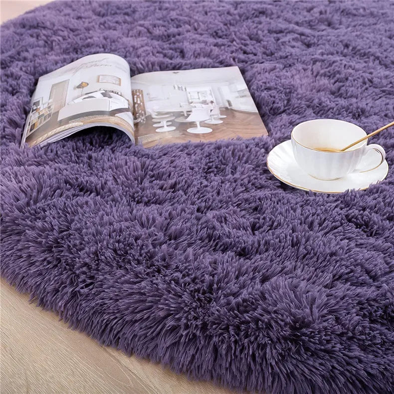 Round Fluffy Soft Area Rugs for Kids Room Princess Castle Plush Shaggy Carpet Cute Circle Nursery Rug Home Decor Circular Carpet