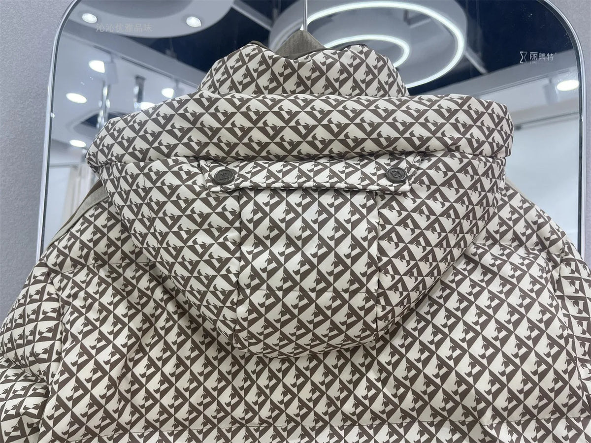Thickened Houndstooth Down Jacket Women Winter 2023 New High Quality Korean Style Loose Bag Warm Fashion White Duck Puffer Coat
