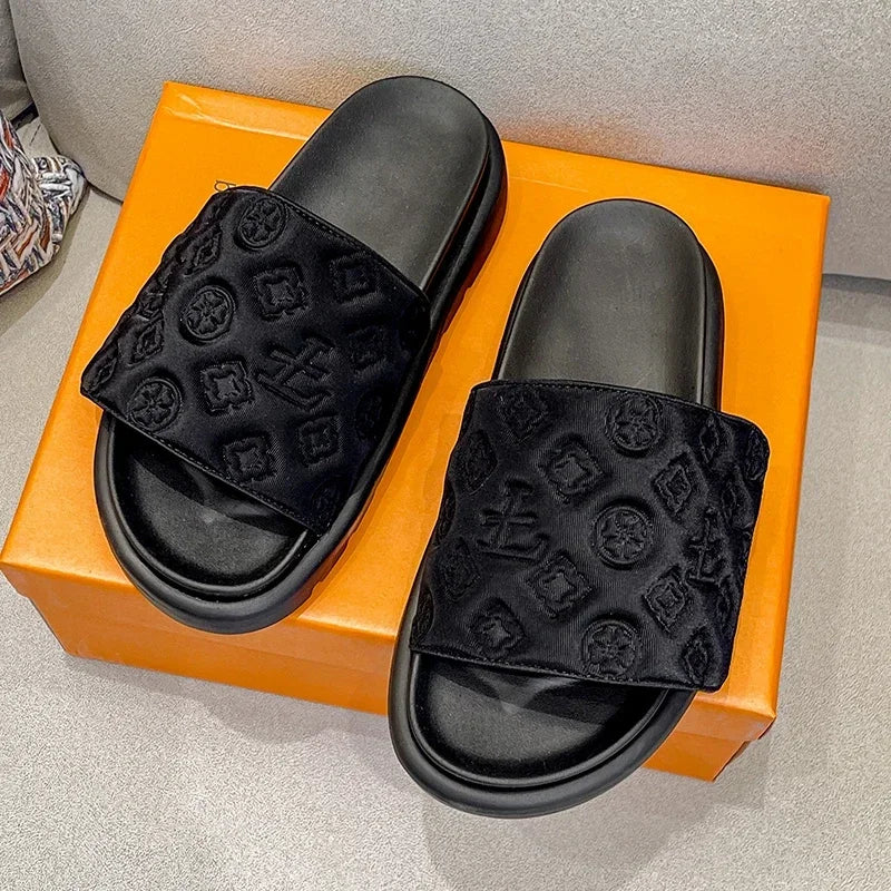 Magic Tape Flat Slippers Women Summer Luxury Shoes woman Brand Platform Sandals Ladies Height Increase Flats Slides Slippers