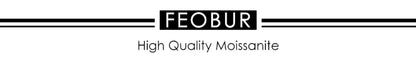 FEOBUR 5mm D Color Moissanite Ring with Certificate Women S925 Sterling Silver Full Diamond Eternity Band Wedding Jewelry Gift