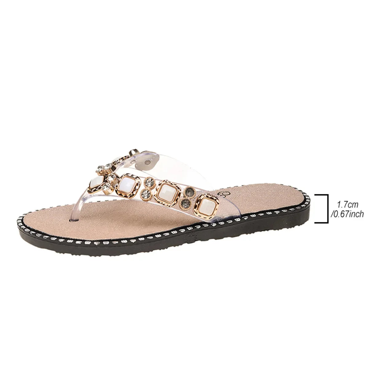 2025 Shoes Woman Spring Summer Thong Flat Flip Flops Comfortable Rhinestone Fashion Opened Toe Luxury Sandals Women Designers