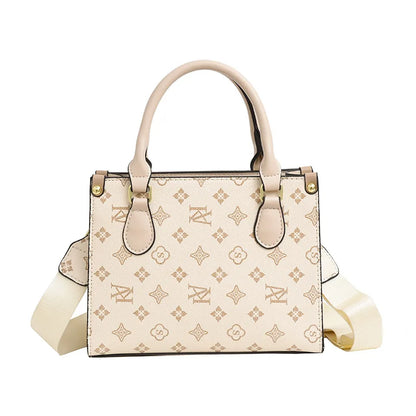 Elegant Retro Women's Tote Bag Single Shoulder Crossbody Bag Floral Print Ladies Handbag Luxury Texture Commuter Messenger Bag