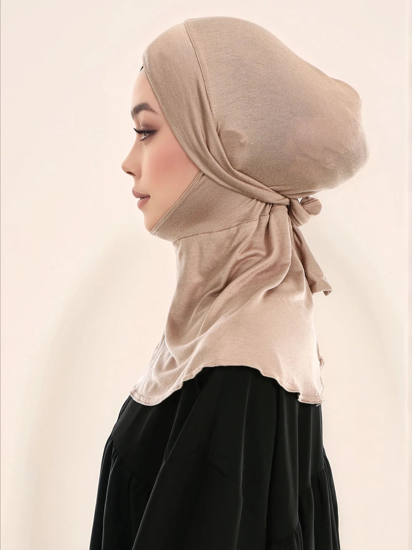 Balaclava Inner Hijabs Women Solid Color Tie Back Elasticity Hijabs Full Cover Head Muslim Soft Cotton Jersey Turban Headscarf