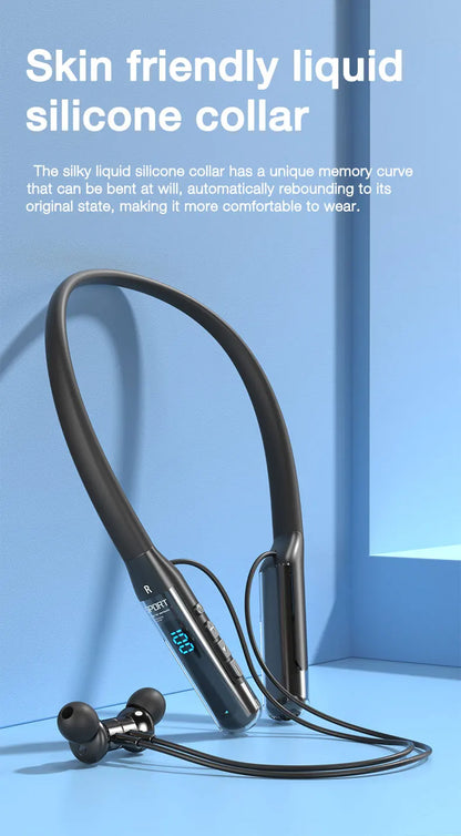 EARDECO 80 Hours Playback Bluetooth Headphone Neckband Wireless Headphones Bass Bluetooth Earphone with Mic Sport Stereo