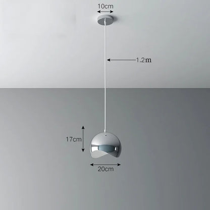 Nordic Plating Sliver Globe Ball Mirror Pendant Lights E27 Iron Hanging Lamp luxury Silver Brass Art Kitchen Hotel Pendant Lamp