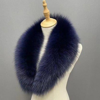 Winter Real Fox Fur Collar Woman Furry Natural Raccoon Fur Scarf Shawls Luxury Neck Warmer Wraps For Coat Fur Scarves Large Size