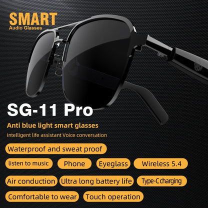 New SG-11 Smart Wireless Bluetooth Glasses to Listen to Music to Answer the Phone Men and Women Fashion Anti-Blue Light Glasses