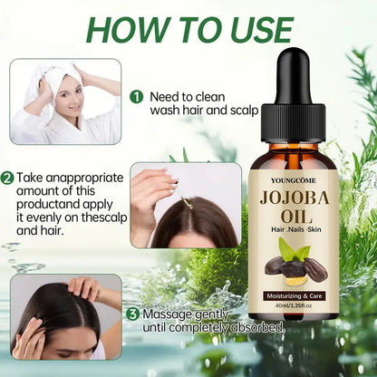 YOUNGCOME JOJOBA Oil Hair Care Essential Oil Anti-frizz Smooth Hair Oil Serum Anti Loss Scalp Massage Spa Treatments Hair Care
