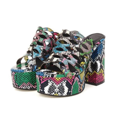 Women Slippers New Summer Hot Designer Wedges Slippers Chunky Platform Mules Sandals High Heels Beach Shoes Slides 34-43