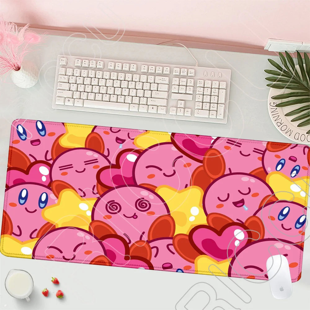 HD Printing Mouse Pad Laptop Extended protective Pad Computer Game Mousepad Cartoon K-Kirby PC Accessories Keyboard XXL Desk mat