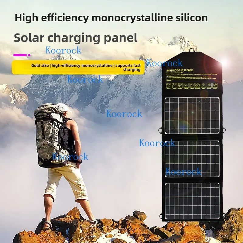 Ultra Monocrystalline Silicon Solar Panel Portable Foldable Photovoltaic Panel for Outdoor USB Charger 5V/9V for Smartphones QC