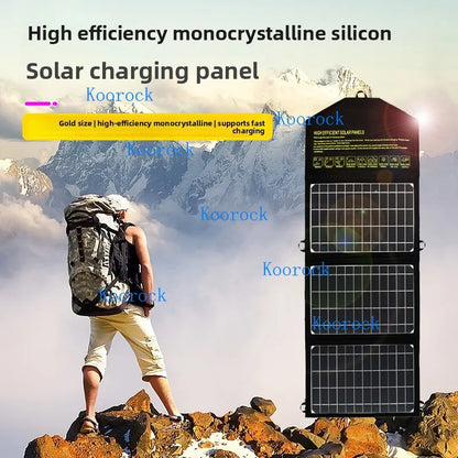 Ultra Monocrystalline Silicon Solar Panel Portable Foldable Photovoltaic Panel for Outdoor USB Charger 5V/9V for Smartphones QC