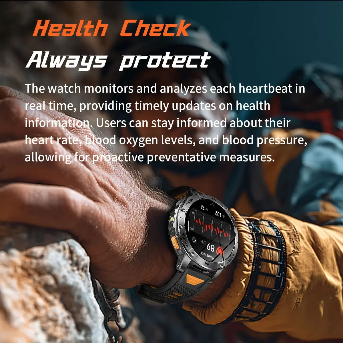 TANK Ultra Outdoor Smartwatch 1400mAh Battery Military Watches Waterproof Two-color Tactical LED Flashlight Men Sports Bracelet