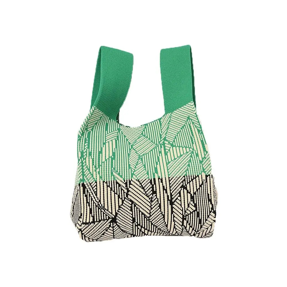 Handmade Knit Handbag Niche Design Knot Wrist Bag Reusable Mini Tote Bag Women Girls  Shoulder Bag New Fashion Shopping Bags
