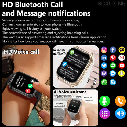 2026 New Smartwatch Women Sports Fitness Track IP68 Waterproof Built-in 24H Heart Rate Bluetooth Call Ladies Fashion Smartwatch