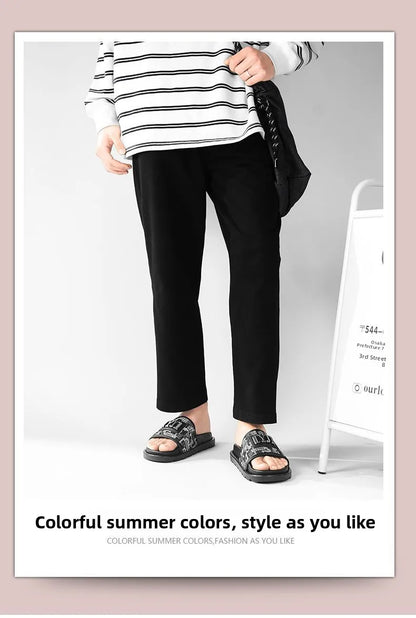 Summer 2026 Large Size Luxury Buckle Trendy Full Face Bread Slippers Retro Casual Beach Slippers Comfortable Roman Style Sandals