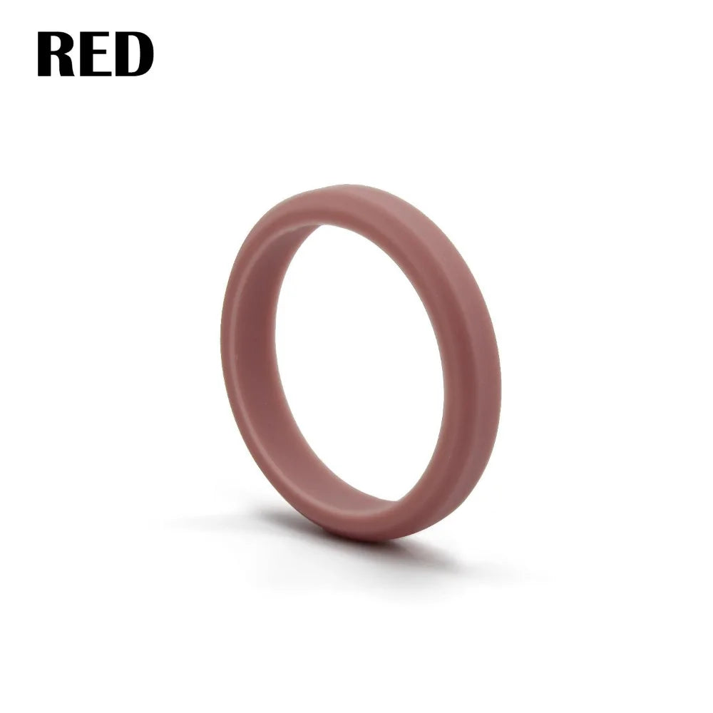 1pc Sports Hypotenuse Silicone Ring 7 Color for Women Wedding Rubber Bands Hypoallergenic Flexible Finger Rings