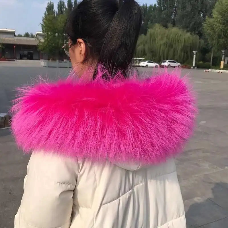 2025 Winter Raccoon Fur Collar Women Men Luxury Natural Fur Hood Trim Decors For Coat Jacket  Genuine Real Fur Shawls Scarves
