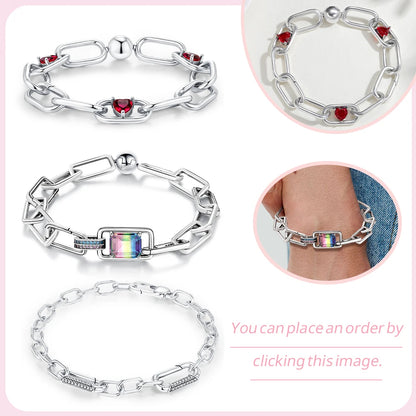 New Bracelet 925 Sterling Silver Diamond Clasp Me Bracelet Charm Beaded Women DIY Jewelry Make Holiday Hot Gifts