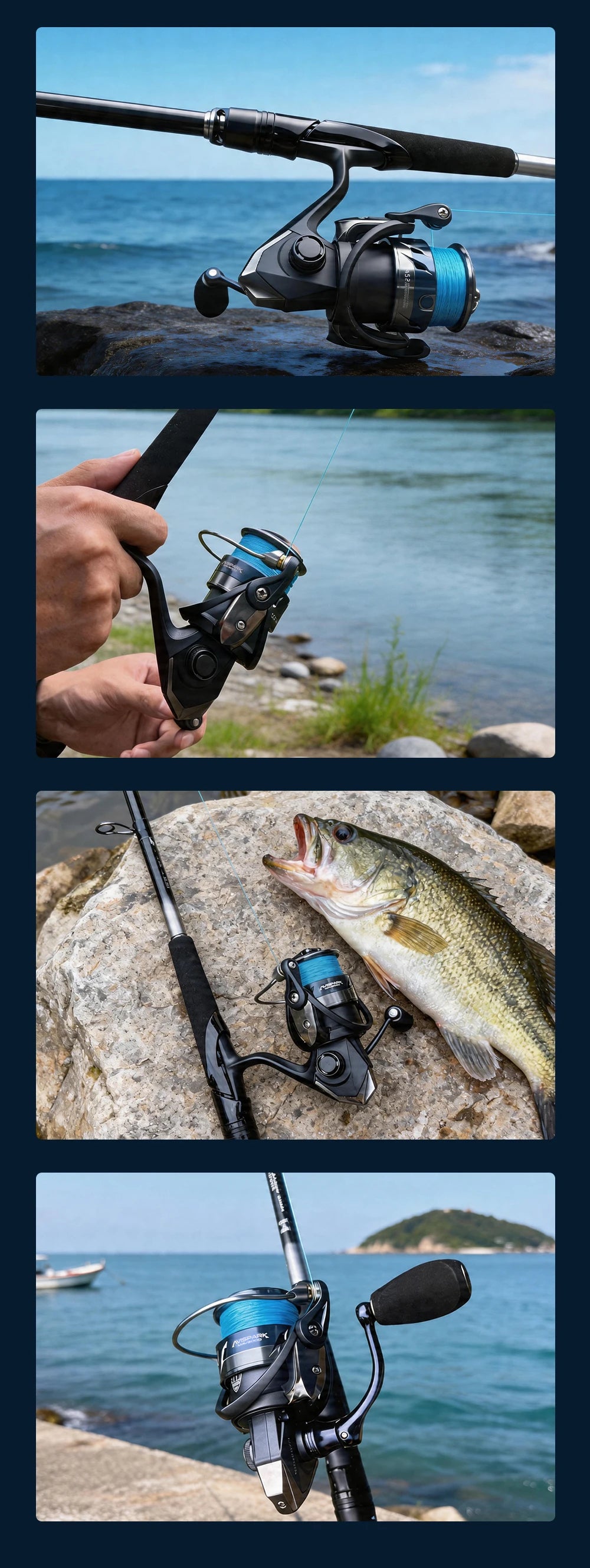 Soloking AVISPARK Spinning Fishing Reel 15KG Max Drag Power 5.2:1 Gear Ratio Ultra-Smooth Spinning Reel for Bass Pike Fishing