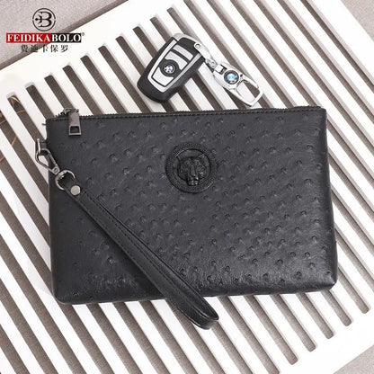 New Business Style Men Clutch Large Wallet Soft PU Leather Male Wristlet Pack Bag Elegant Leisure Stylish HandBags Envelope Bag
