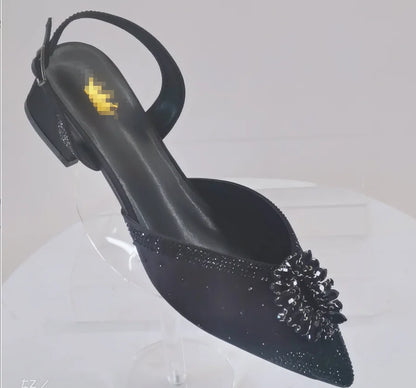 INSIGHTLINK Newest Golden Women High Heel with Bag Set Rhinestones Sandals Party Women's Shoes for Bridal Stiletto Luxury Pumps