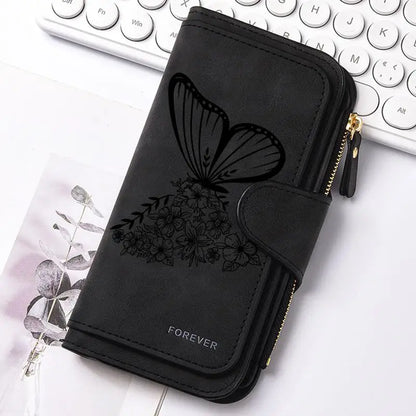 Heart-Shaped Animal Paw Butterfly Print Design Women Wallets Card Coin Wallet for Girls Purse ID Wallets Female Coin Purse Gift