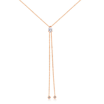 KNOBSPIN Moissanite Necklaces Pear Cut Pendant 1/2/3 ct GRA Certified Lab Diamond Girl Gift s925 Sterling Silver Dainty Necklace