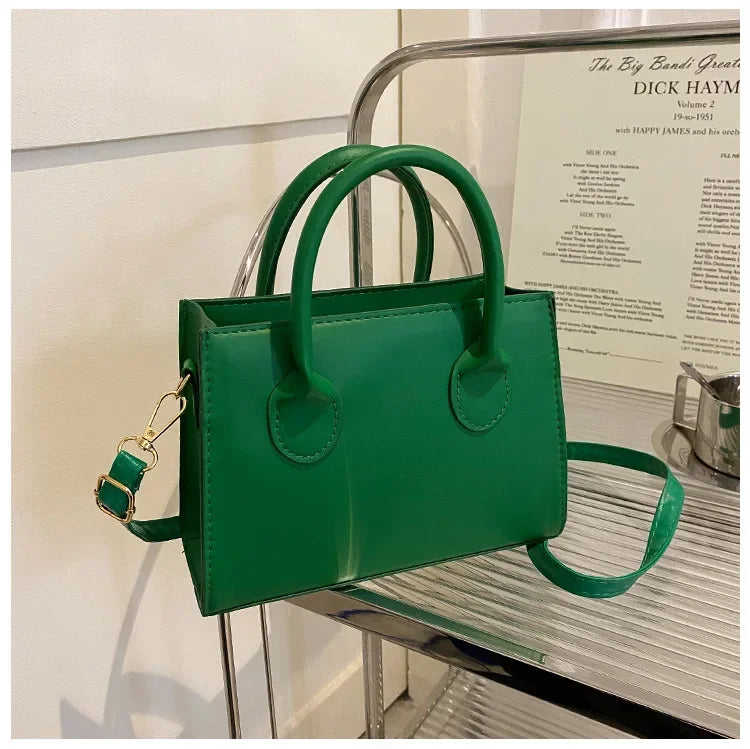 Minimalist Black Small Square Bag All-Match Top Handle Purse Classic Shoulder Bag for Work Women Handbags Crossbody Bags Purse