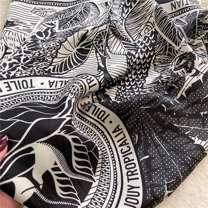 Print 70cm Silk Satin Headkerchief Women Luxury Design Neck Tie Scarf Female Hair Hand Wrist Foulard Shawl Hijab Bandana