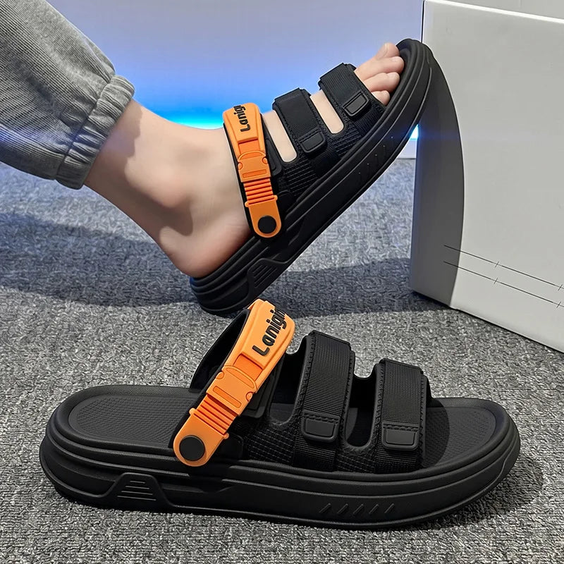Men's Slippers Summer EVA Non-slip Soft Platform Slides Sandals Indoor Outdoor Walking Beach Shoes Flip Flops Casual Mens Shoes