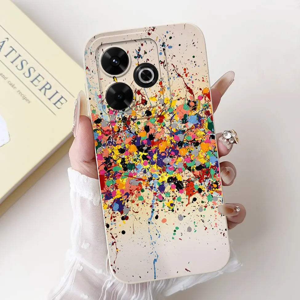Casing For Redmi 13 Case 13 5G Cute Cat Fashion Luxury Flowers Silicone Shockproof Back Cover For Redmi 13 5G Phone Case Bumper