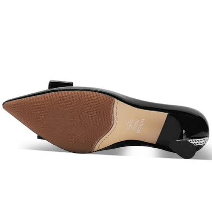 【JOCHEBED HU】Women Genuine Leather Pumps Deer Party Wedding Stiletto Office Pointed Toe Fashion High Heels Leather Shoes 33-43