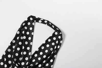 Nibber Wild Trend Romper Women Fashion Swing Collar Sexy Hottie Backless Polka Dot Print Halter Midnight Party Street Clubwear